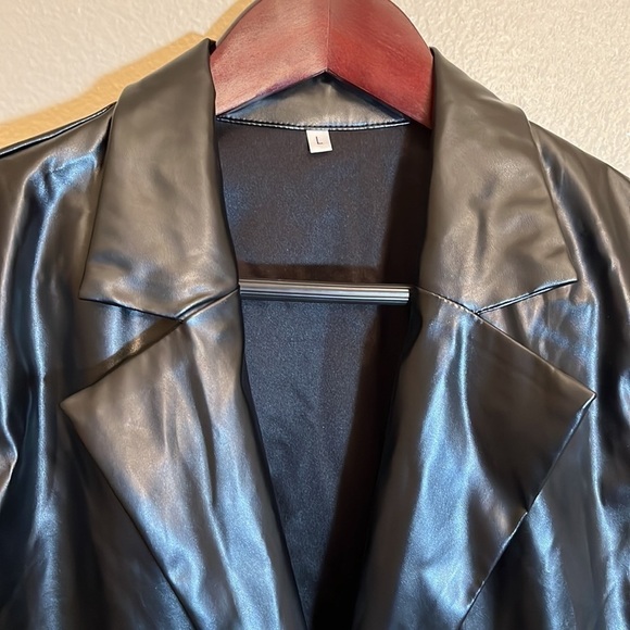 *3/$15* Black Faux Leather Jacket - Picture 5 of 11